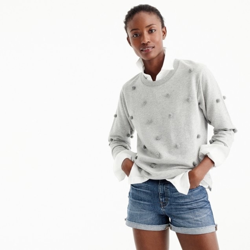 NWT J.Crew 🍓 Pom-Pom Sweatshirt